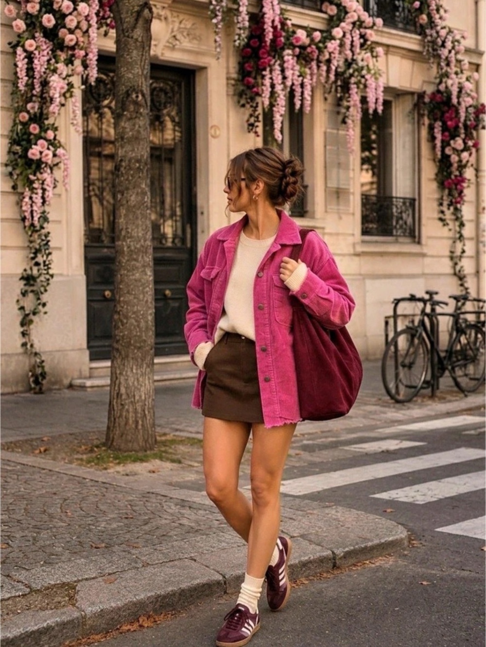 Zara Utility Corduroy jacket Pink Size S